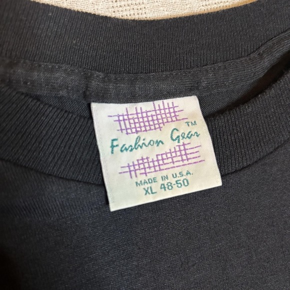 Vintage Wolf Shirt Mens XL Black Hand Painted Single Stitch Tee USA 90s - Picture 8 of 11